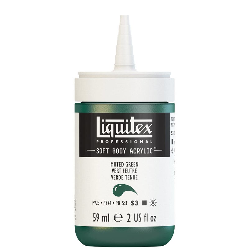 Liquitex Professional Soft Body Acrylic Paint, 59ml (2-oz) Bottle, Muted Green - Image 2